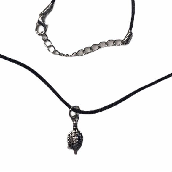 Hand Crafted Necklace Tortoise Silver Silk Cord #8 - Picture 3 of 4